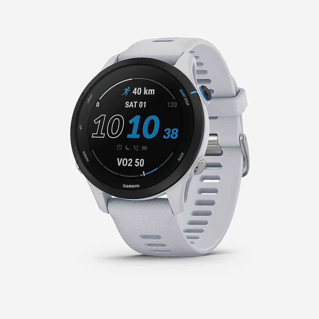 Montre de sport GPS Garmin Forerunner 255 Music blanche pour coureur et athlète multisport