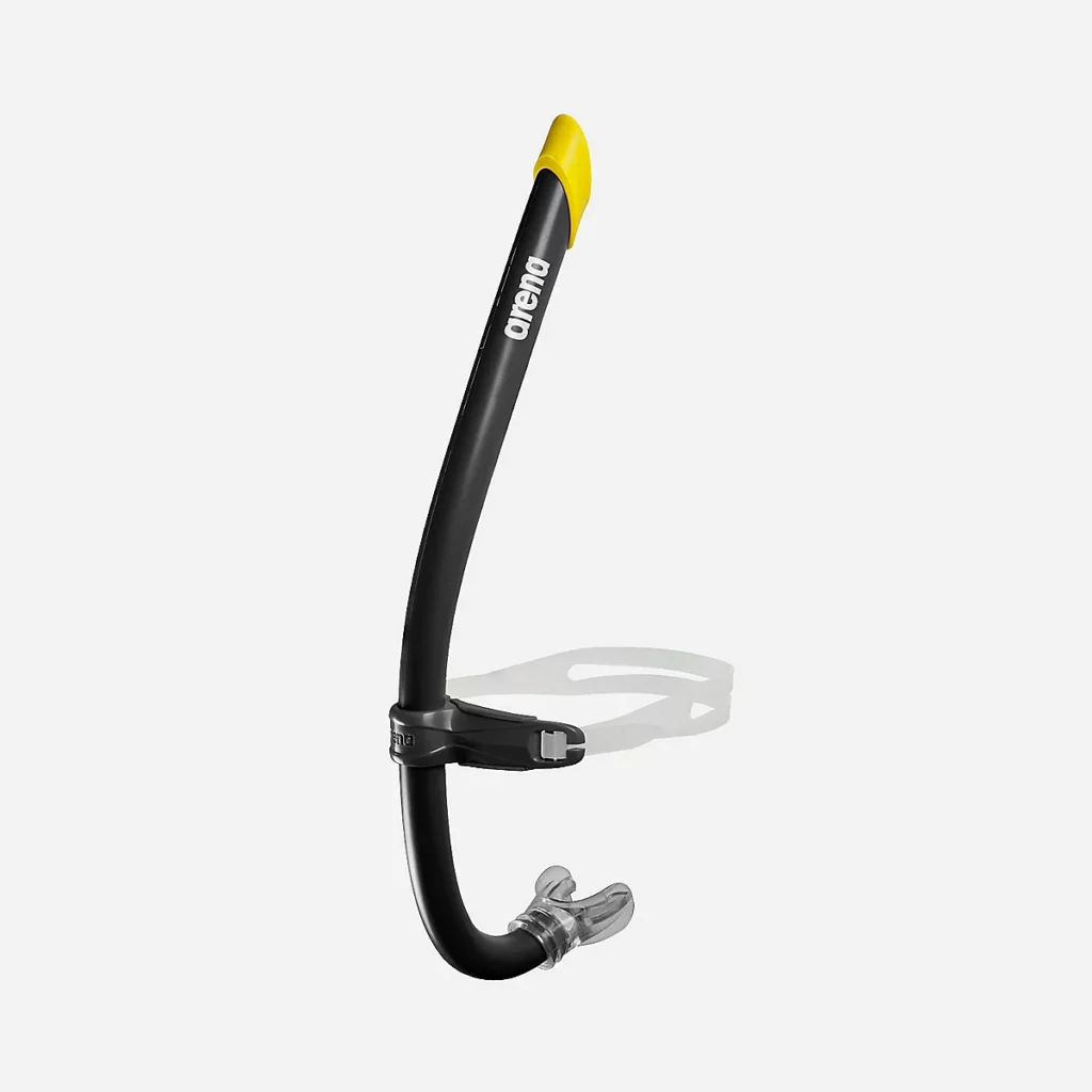 Tuba frontal Arena Swim Snorkel Pro III noir avec sangle réglable pour natation entraînement technique