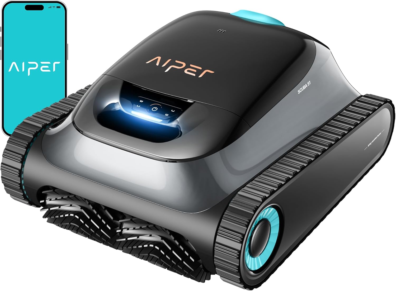 Robot piscine Aiper Scuba S1 2026 nettoyant fond, parois et ligne d’eau avec filtration ultra‑fine et navigation intelligente.