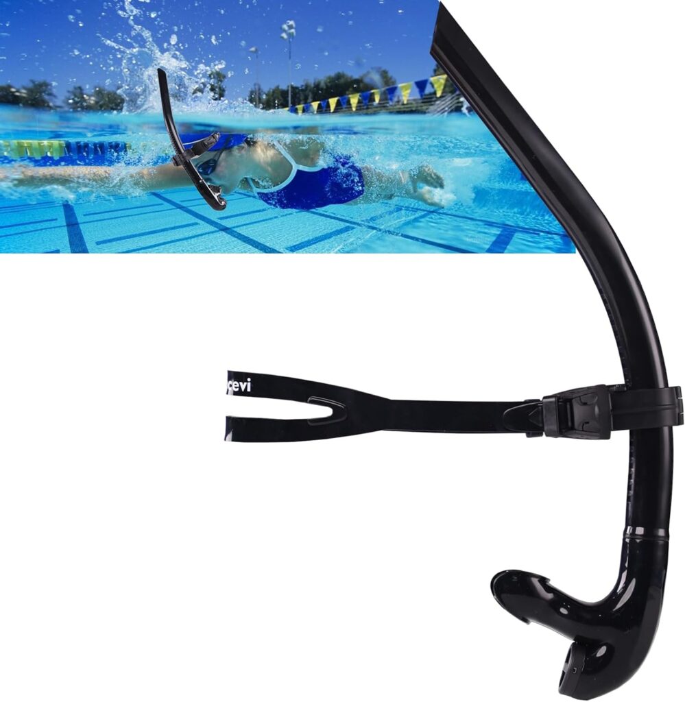 Profitez du snorkeling avec le tuba frontal Focevi, montage central en silicone et valve de purge facile à utiliser. Confort et durabilité garantis.