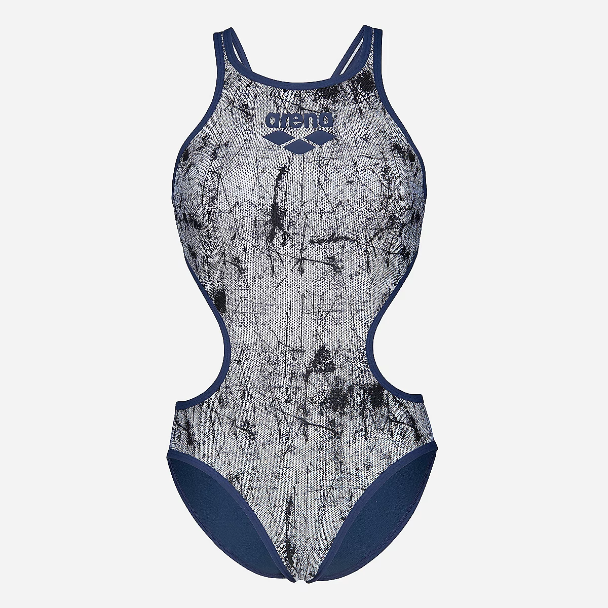 Maillot de bain 1 pièce Arena One Lacquer multicolore pour femme, dos ouvert et design texturé.