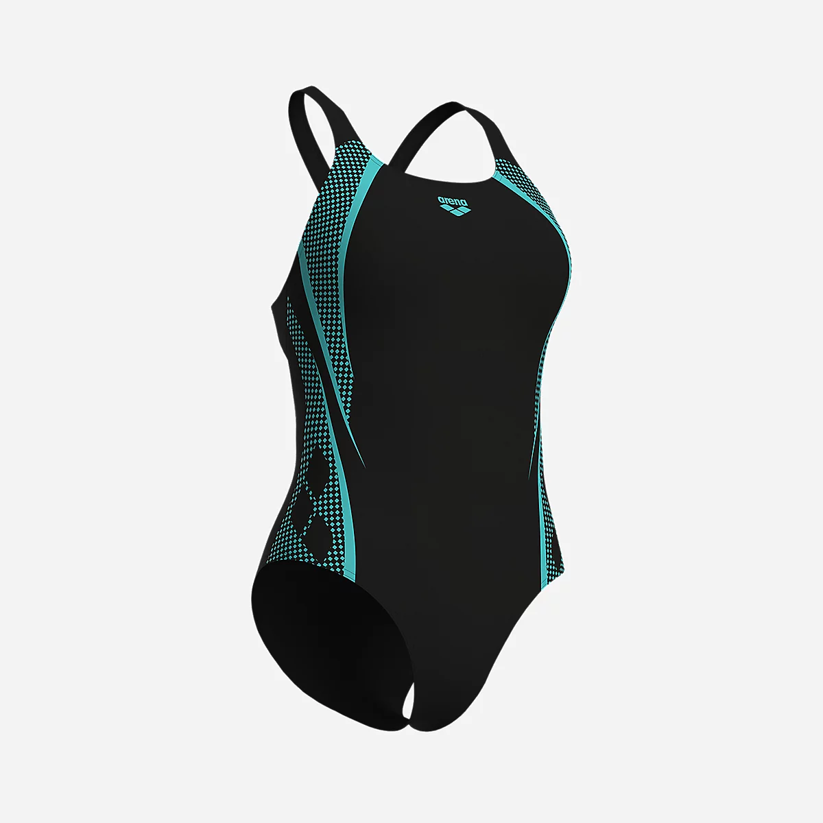 Découvrez le maillot de bain 1 pièce Arena Graphic noir et bleu : confortable, extensible et résistant, idéal pour la natation loisir et régulière.