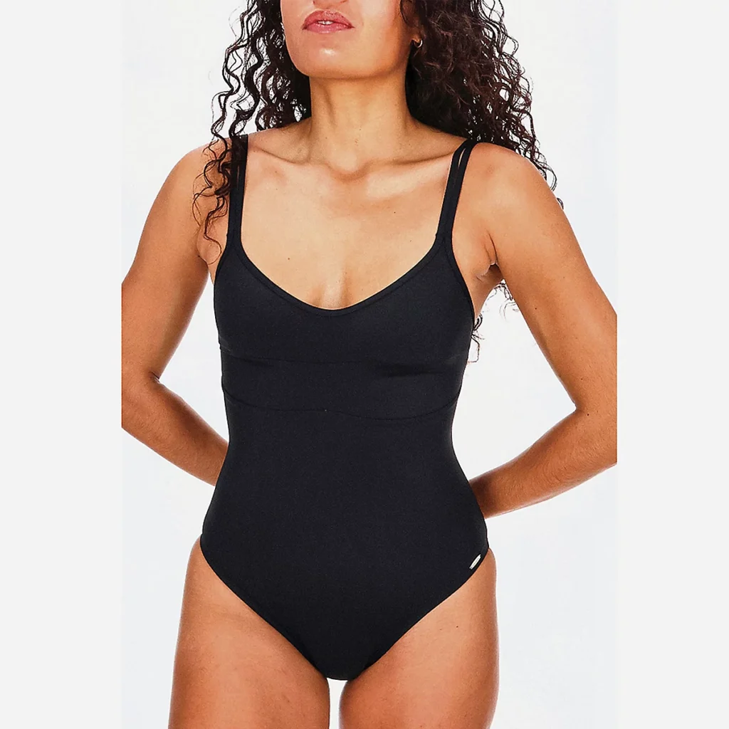 Maillot de bain menstruel 1 pièce Grain de Sable : protection efficace, lavable et réutilisable. Profitez de la baignade en toute sérénité pendant vos règles.