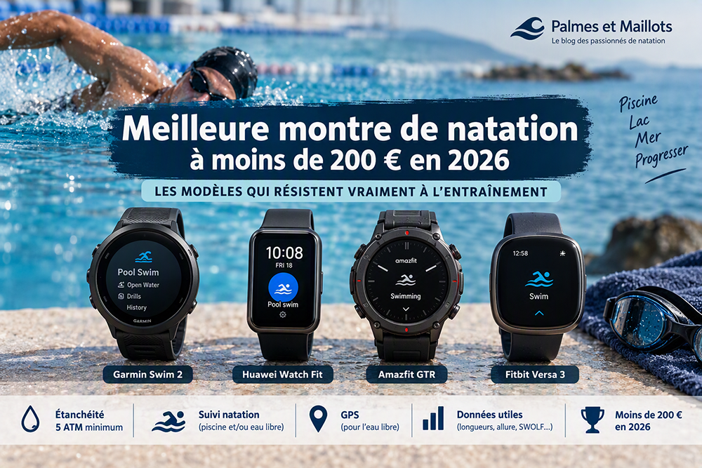 Vous consultez actuellement Meilleure montre de natation à moins de 200 € en 2026 : les modèles qui résistent vraiment à l&rsquo;entraînement